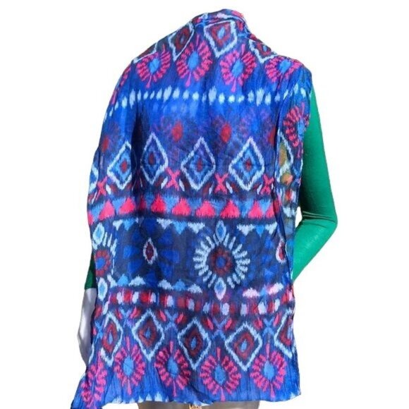 na Accessories - Blue & Pink Infinity Scarf Sheer Lightweight Extra Wide One Size
